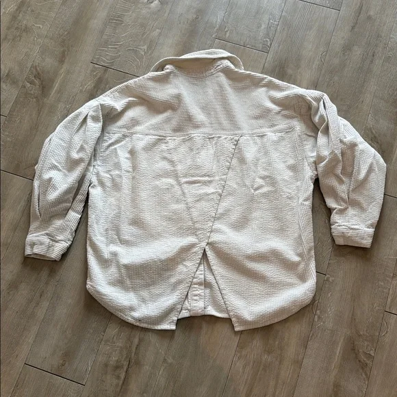 Zara Button Down Shacket Over Sized Shirt XS Collared Ribbed - Picture 6 of 6